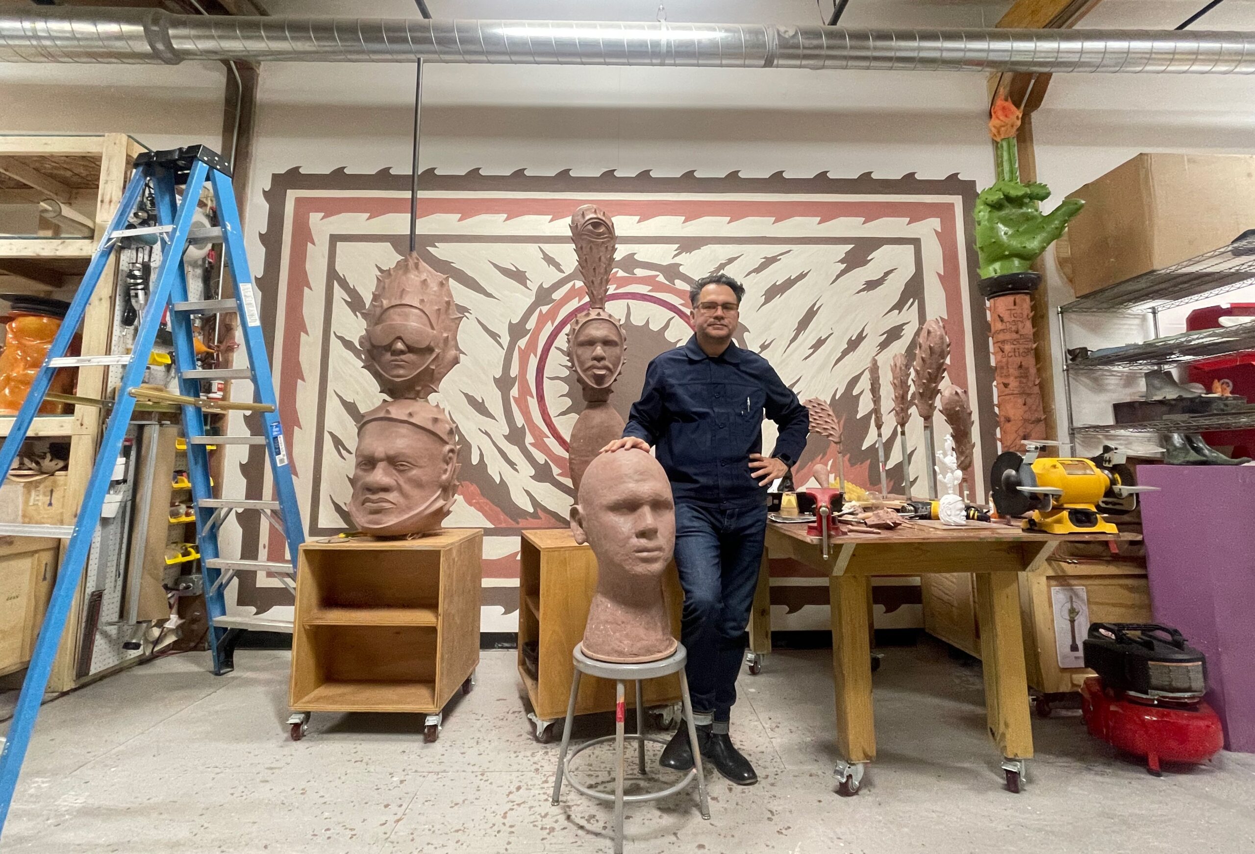 Artist Salvador Jiménez-Flores in his studio.