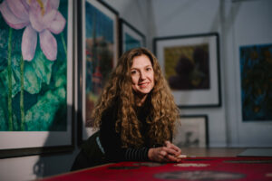 Artist Ani Vassileva in the studio space