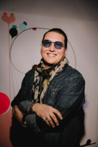 Artist Paul Henry in the studio space